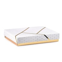 علب ورقية مقسمة طولي بتصميم رخامي فاخر للفطائر وال...