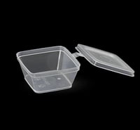 علب صوص مربع شفاف بغطاء متصل حجم 35 مل / العدد50