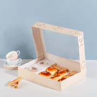 علب ورقية فاخرة للفطائر والحلويات والتمريه بنافذة...