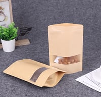 كيس ورق لتعبئة وحفظ القهوة والبهارات بنافذة شفافة-...