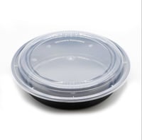 علب بلاستيك اسود بغطاء شفاف-750 مل /العدد 50