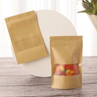 كيس ورق لتعبئة وحفظ القهوة والبهارات بنافذة شفافة-...