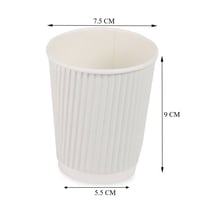 أكواب ورقية أبيض مموجة بدون غطاء 3 طبقات 9 أنز / ا...