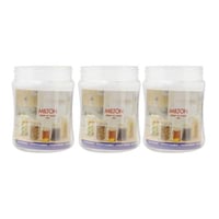 علب بلاستيكية بغطاء بيج -سعة 400 مل / العدد 3 علب