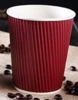 أكواب ورقية عنابي سميكة بدون غطاء مموجة / 4 أنز /ا...