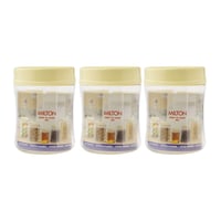 علب بلاستيكية بغطاء بيج -سعة 400 مل / العدد 3 علب