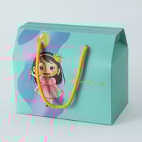 علب التوزيعات بناتي بلون أخضر وعبارة "عيدكم مبارك/...