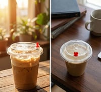 غطاء بلاستيك شفاف دائري + قلب أحمر | 12 انز/ العدد...