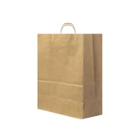 كيس ورق بني كرافت طولي بيد-27*21*11سم/12كيس