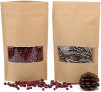 كيس ورق لتعبئة وحفظ القهوة والبهارات بنافذة شفافة-...