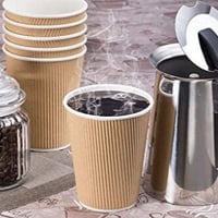 أكواب ورقية صحاري بدون غطاء مموجة 3 طبقات -12 أنز...