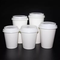 غطاء مسطح أبيض لكاسات الورق - 8/9 أنز / العدد 50 غ...