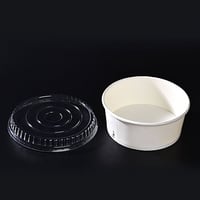 زبدية ورق أبيض مع الغطاء -24أنز/ العدد 25 حبة