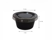 علبة بلاستيك سوداء للصوصات بغطاء منفصل شفاف - 3 أن...