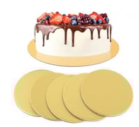 قاعدة كيك دائري ذهبي واسود-28سم/العدد 7 قاعدة