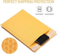 ظرف أصفر للشحن للطرود والطلبات بفقاعات حماية داخلي...