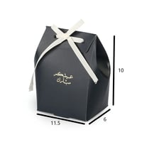 حقيبة توزيعات ورقية فاخرة بلون كحلي وعبارة"عيدكم م...