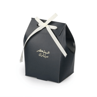 حقيبة توزيعات ورقية فاخرة بلون كحلي وعبارة"عيدكم م...