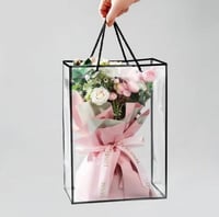 أكياس هدايا بلاستيك شفافة بإطار أسود /العدد 10