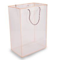 كيس بلاستيك شفاف بإطار وردي /العدد 10