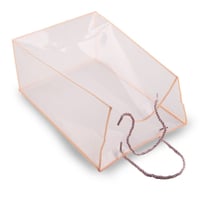 كيس بلاستيك شفاف بإطار وردي /العدد 10