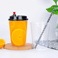 اكواب بلاستيك شفافة بقاعدة منحنية 12أنز بدون غطاء...