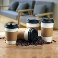 حزام وواقي حراري بني للأكواب الورقية - 10/8 أنز/ ا...