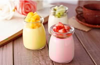 علبة زجاجية شفافة مع غطا شفاف سعة 200 مل/ العدد 6