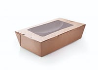 علب كرافت بغطاء ونافذة-40 أنز/العدد 25 علبة