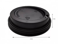 غطاء مسطح أسود لكاسات الورق 80مم- 8/9 أنز / العدد...