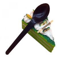 عدد ( 25 ) ملعقة بلاستيك اسود مغلف -180مم