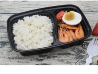 علب ميكروويف بلاستيك بغطاء شفاف -قسمين -16/10أنز /...