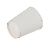 أكواب ورقية أبيض مموجة بدون غطاء 3 طبقات - 12 أنز/...