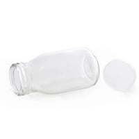 علبة زجاجية شفافة مع غطا شفاف سعة 200 مل/ العدد 6