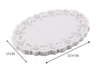 ورق دانتيل بيضاوي أبيض متعدد الاستخدام 30*20سم- ال...