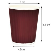 أكواب ورقية عنابي سميكة بدون غطاء مموجة / 4 أنز /ا...