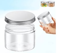 علبة بلاستيك بغطاء فضي لحفظ البهارات والتوابل حجم...