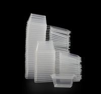 علب صوص مربع شفاف بغطاء متصل حجم 35 مل / العدد50