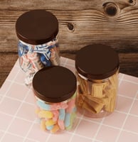 علبة بلاستيك بغطاء بني لحفظ البهارات والتوابل حجم...