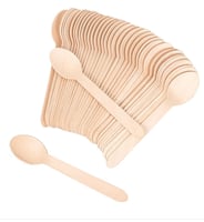 ملاعق خشبية للطعام -110مم/العدد 60 ملعقة