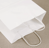 كيس ورق أبيض عرضي بيد-31.5*25*12سم/12كيس