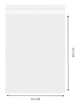 كيس بلاستيك شفاف طولي اغلاق لاصق-16*23سم/100 كيس