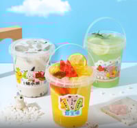 سطل بلاستيك اسطواني دائري - 1000 مل/12 حبة