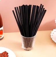 مصاص مستقيم اسود مغلف -7.7مم/العدد 200 مصاص