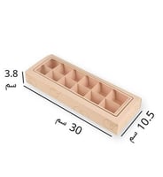 علب ورقية مستطيلة بيج للمعمول والشكولاتة مع تقسيما...