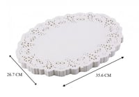 ورق دانتيل بيضاوي أبيض متعدد الاستخدام 35.6*26.7سم...