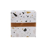 علبة توزيعات أبيض رخامي فاخرة وشريطة /العدد 12