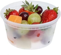 وعاء بلاستيك دائري للميكروويف بغطاء شفاف -10 أنز/...