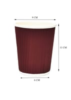 أكواب ورقية عنابي مموجة بدون غطاء 3 طبقات -12 أنز...