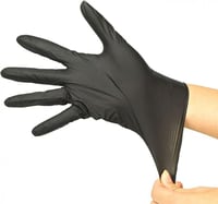 قفاز فينيل أسود مقاس (M) بدون بودر/العدد 100 قفاز